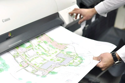  Printing - An - Architectural - Plan - On - Wide - Format - Printer