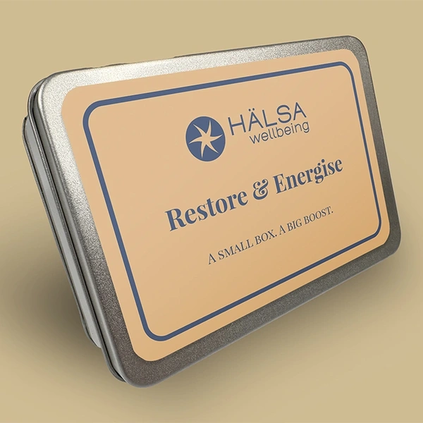  Halsa T2 Restore&energise Tin Mockup